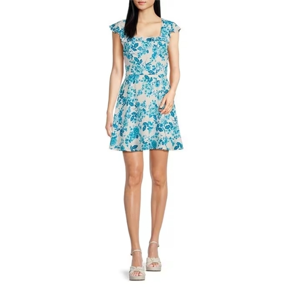 Band of the Free Ithaca Blue & White Floral Print Mini dress Size XS - Picture 3 of 12